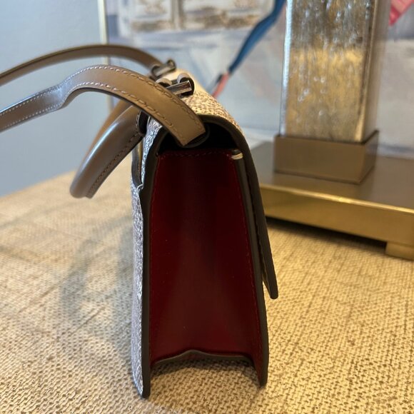 Tory Burch Bon Bon Lizard Embossed Leather Top Handle Bag - Picture 6 of 10